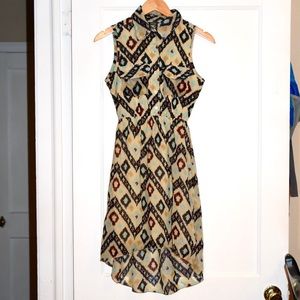Tribal print high-low dress